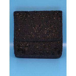 1960’s Carla Marchi Black Beaded Clutch Even Bag